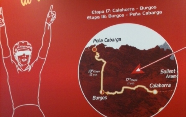 Cartel con las dos etapas que terminan en Burgos